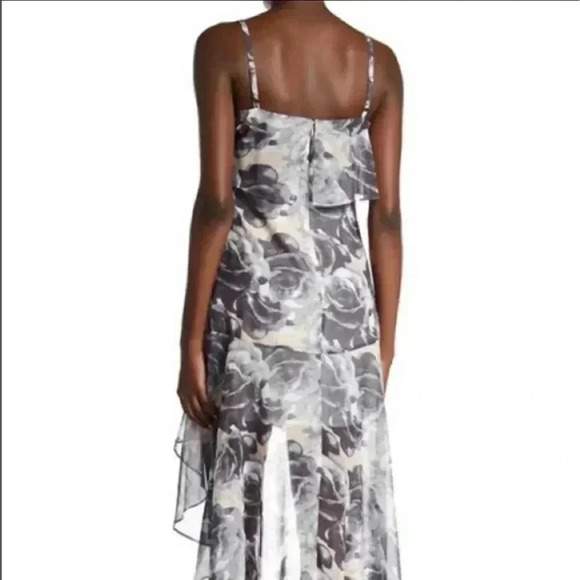 Ali & Jay Tiered Ruffle High Low Floral Rose Print Dress Size Medium M - Picture 2 of 6